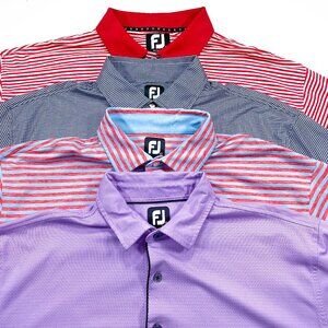LOT OF 4 FootJoy XXL Men's Golf Performance Polo Multi-Color Short Sleeve Shirts